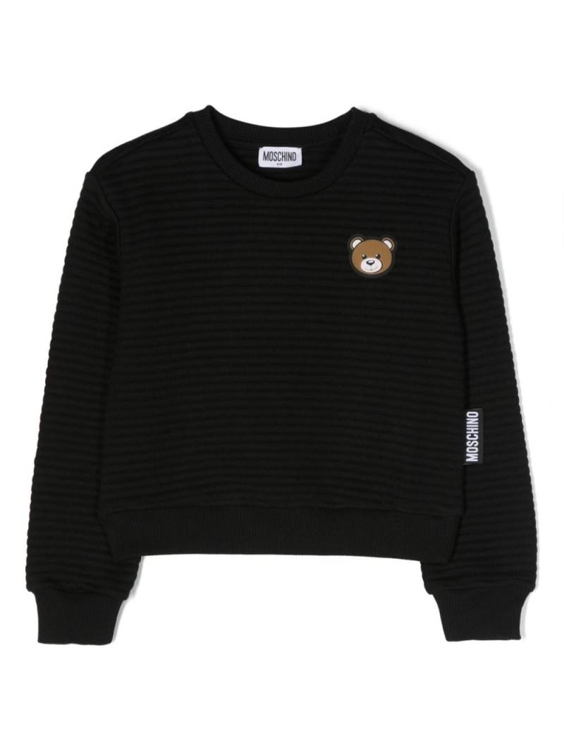 Moschino Kids Teddy Bear patch sweatshirt - Black von Moschino Kids