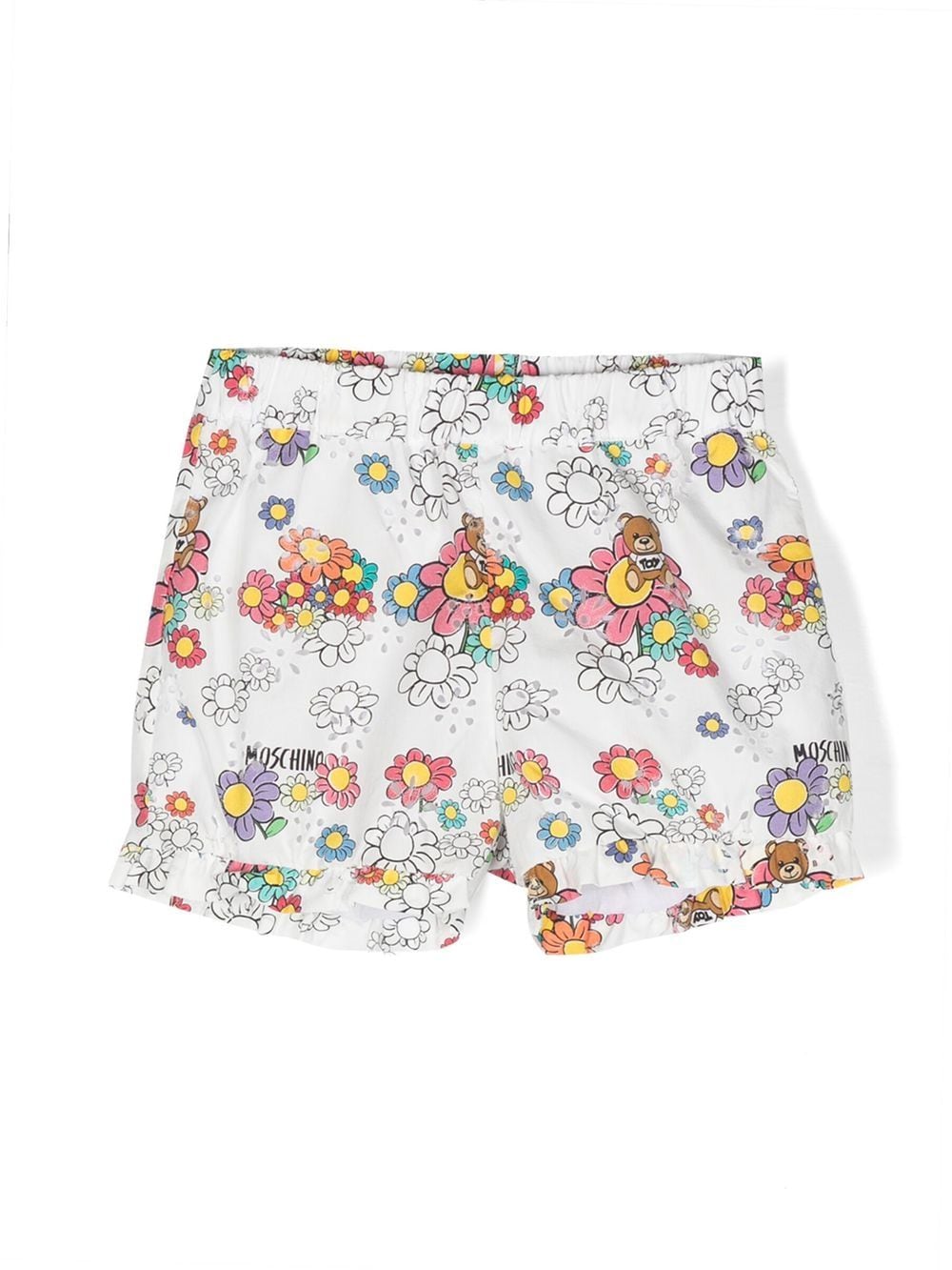 Moschino Kids Teddy Bear peplum-hem shorts - White von Moschino Kids