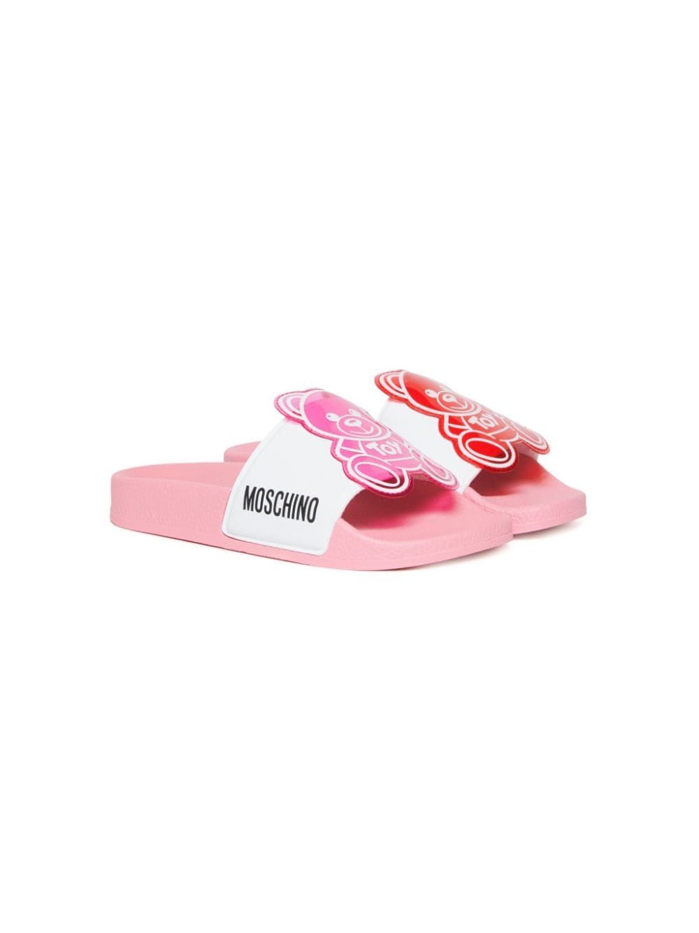 Moschino Kids Teddy Bear pool slides - White von Moschino Kids