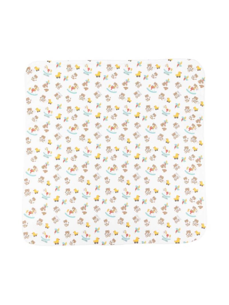 Moschino Kids Teddy Bear-print blanket - White von Moschino Kids