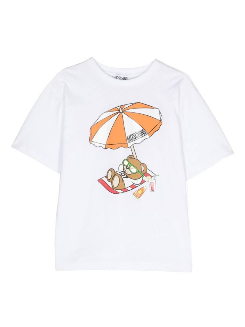 Moschino Kids Teddy Bear-print cotton T-shirt - White von Moschino Kids