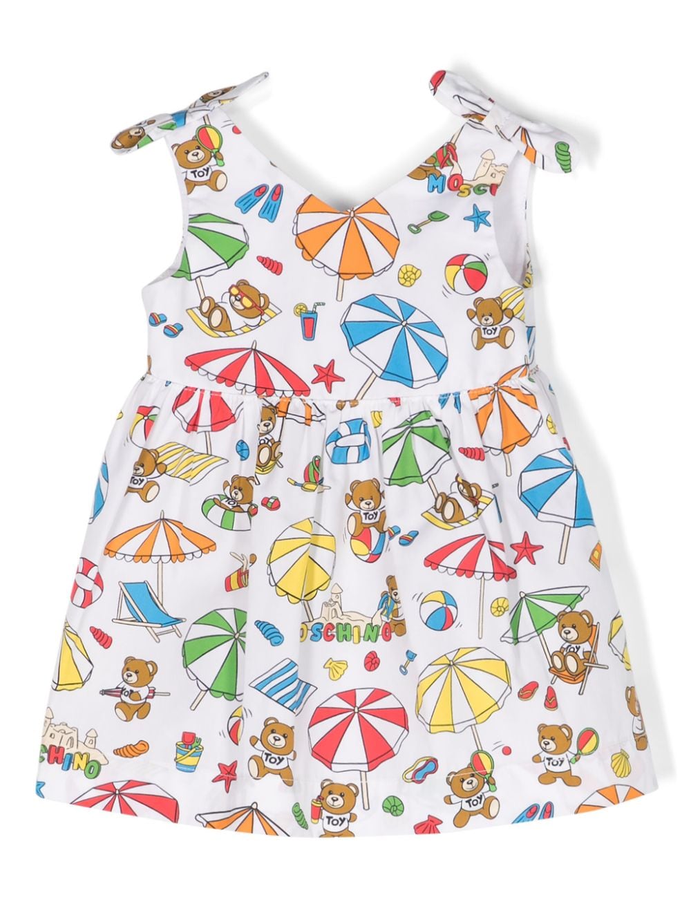 Moschino Kids Teddy Bear-print cotton dress - White von Moschino Kids