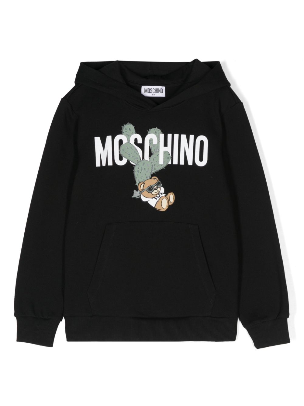 Moschino Kids Teddy-Bear-print cotton hoodie - Black von Moschino Kids