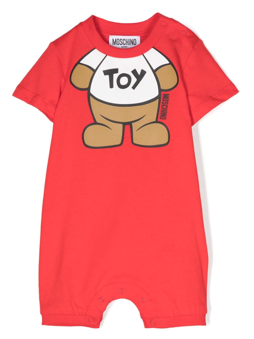 Moschino Kids Teddy Bear-print cotton shorties - Red von Moschino Kids
