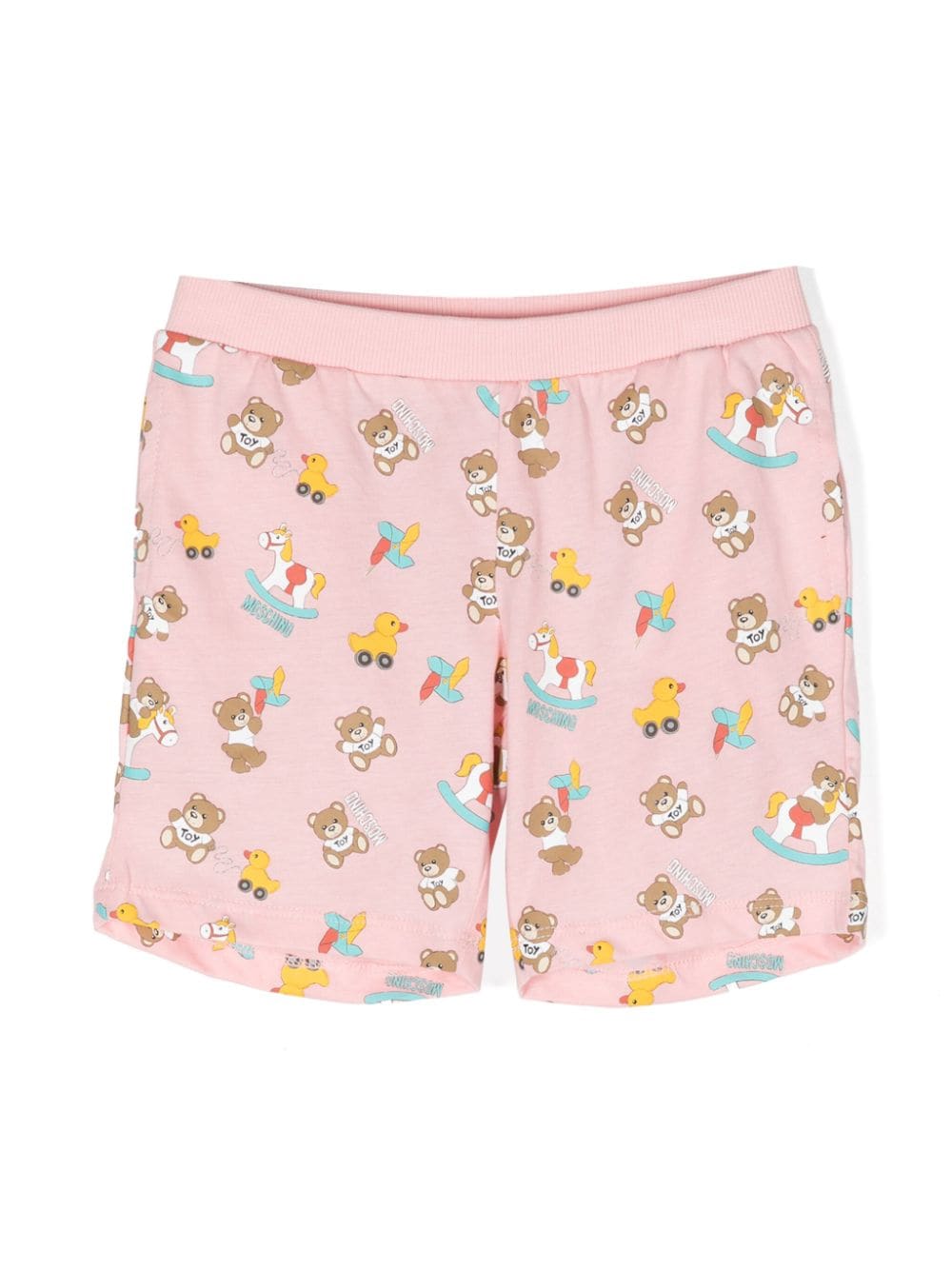 Moschino Kids Teddy Bear-print cotton shorts - Pink von Moschino Kids