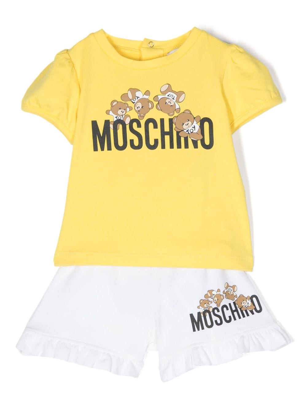 Moschino Kids Teddy Bear-print cotton shorts set - Yellow von Moschino Kids