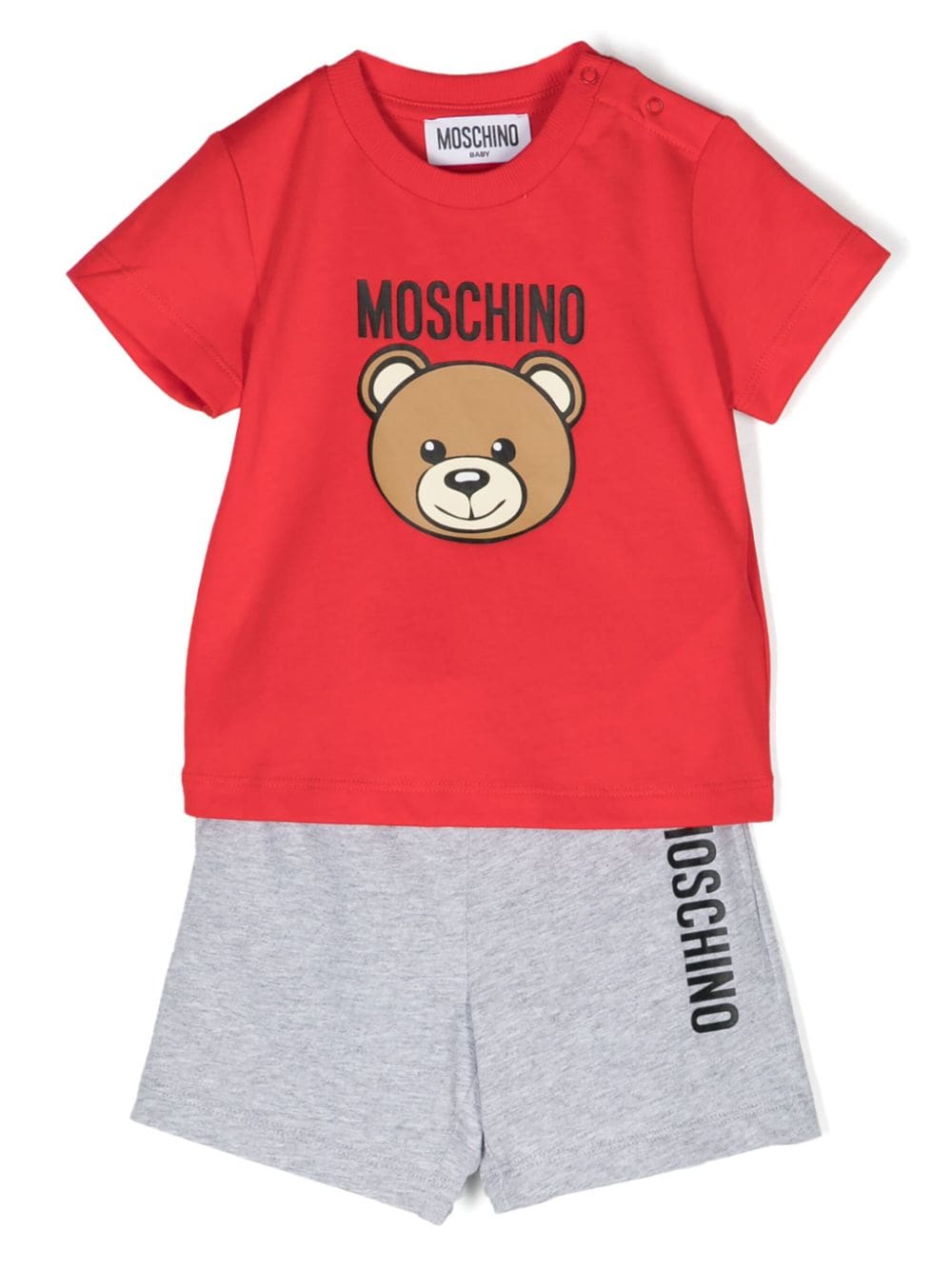 Moschino Kids Teddy Bear-print cotton tracksuit set - Red von Moschino Kids