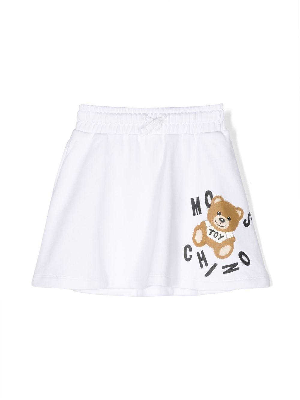 Moschino Kids Teddy Bear-print drawstring skirt - White von Moschino Kids