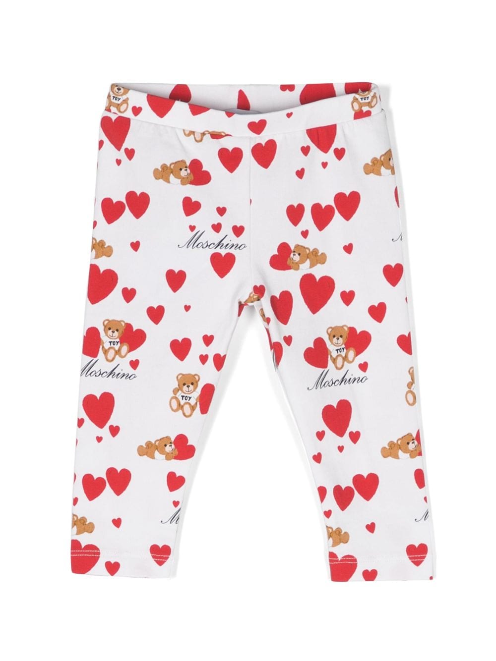 Moschino Kids Teddy Bear-print heart-print leggings - White von Moschino Kids