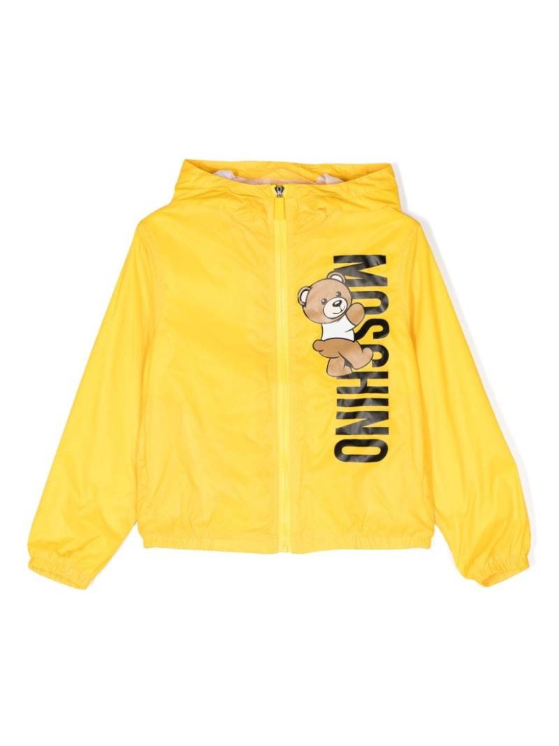 Moschino Kids Teddy Bear-print hooded jacket - Yellow von Moschino Kids