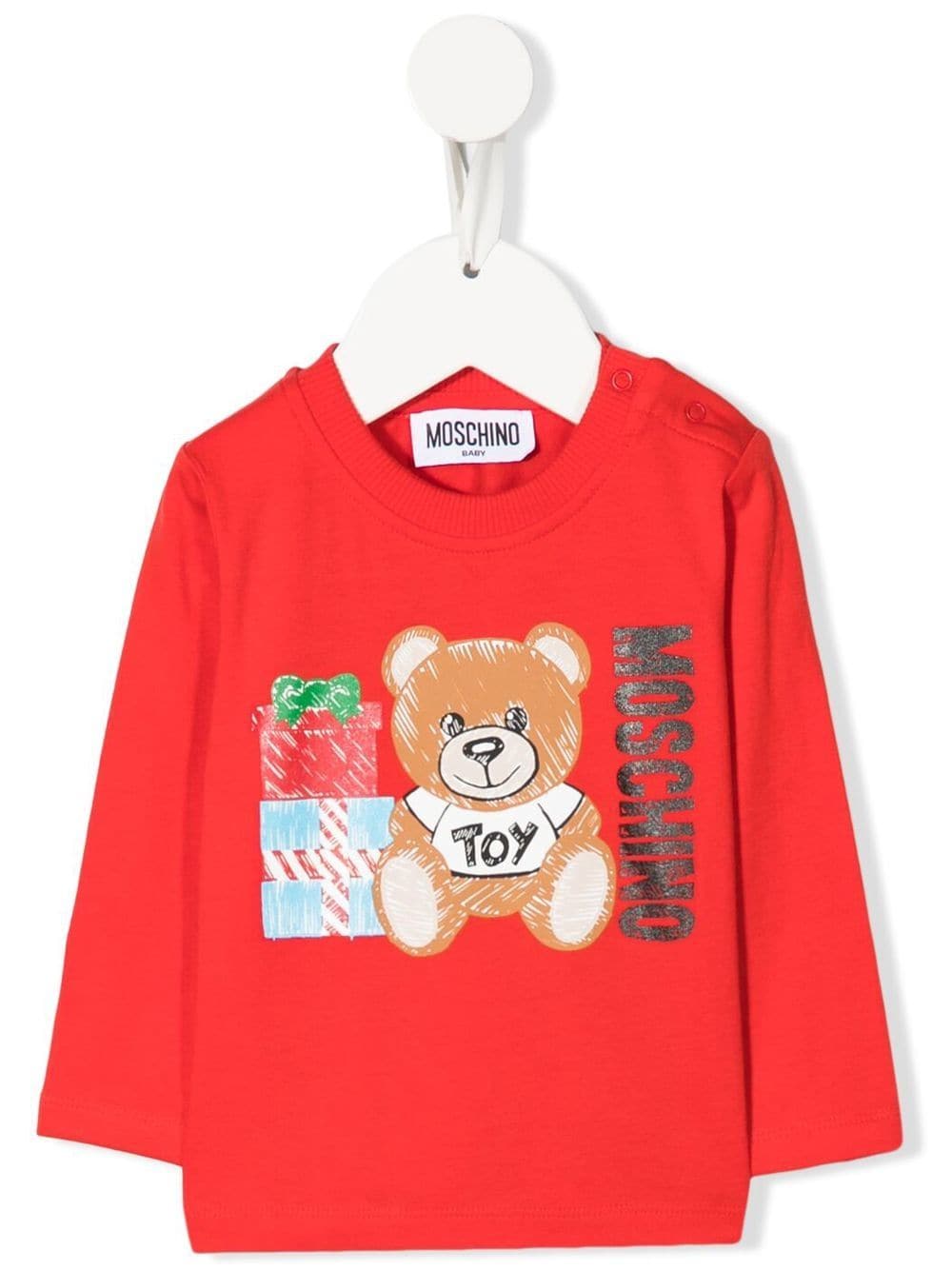 Moschino Kids Teddy Bear-print long-sleeve T-shirt - Red von Moschino Kids