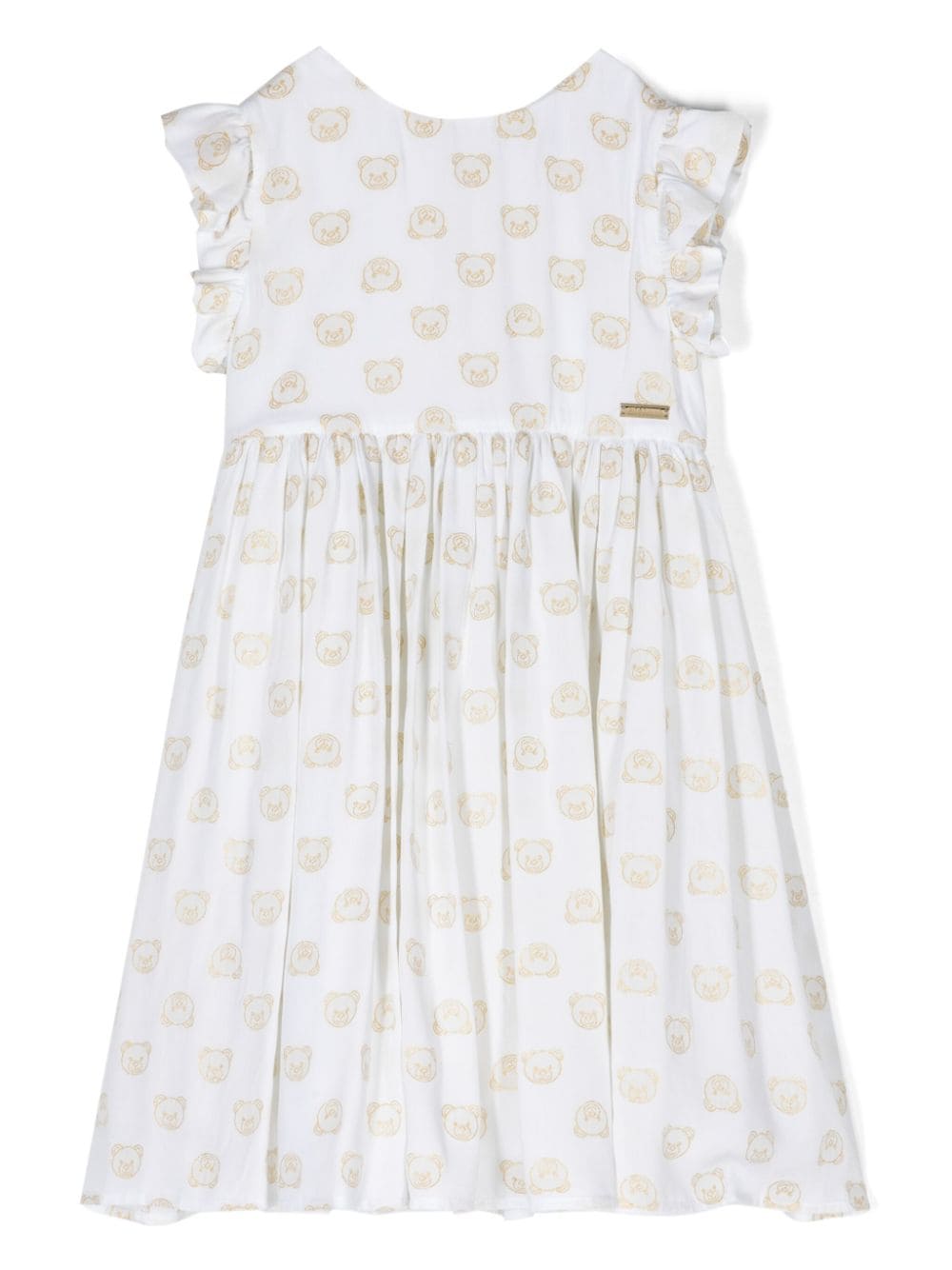 Moschino Kids Teddy Bear-print pleated dress - White von Moschino Kids