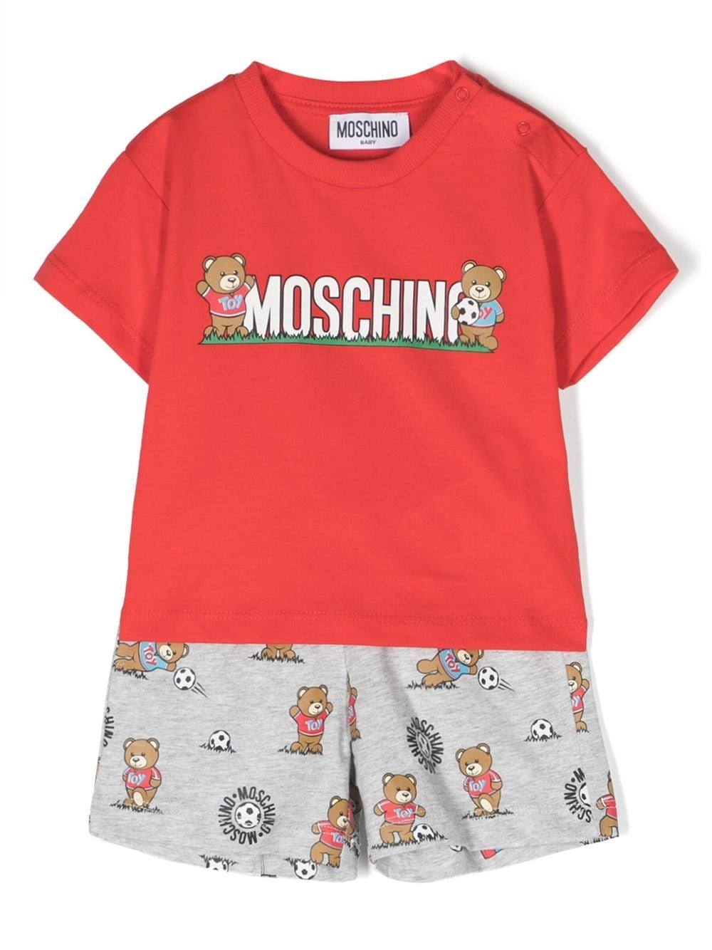 Moschino Kids Teddy Bear-print short set - Red von Moschino Kids