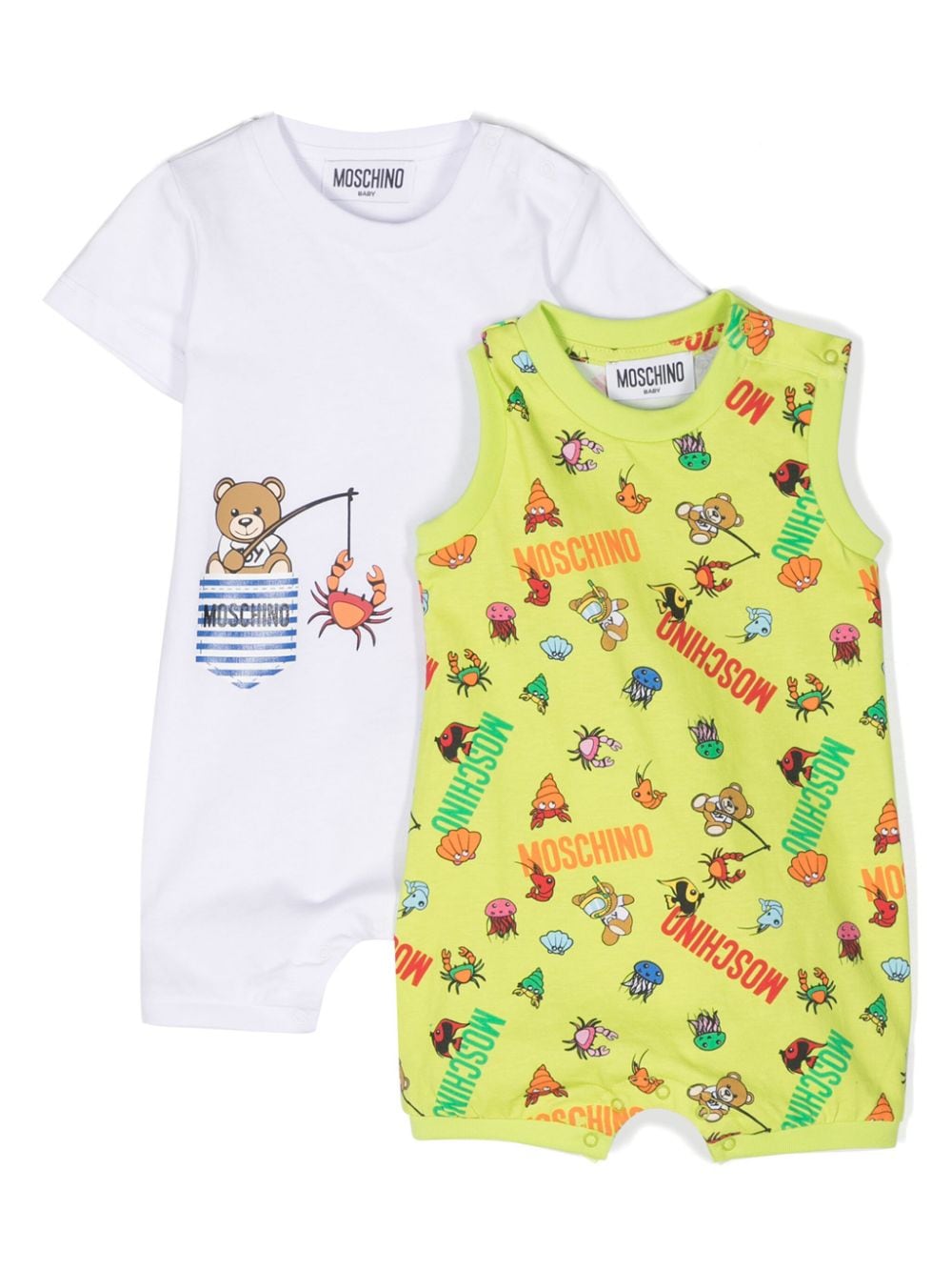 Moschino Kids Teddy Bear-print shorties (pack of two) - Green von Moschino Kids