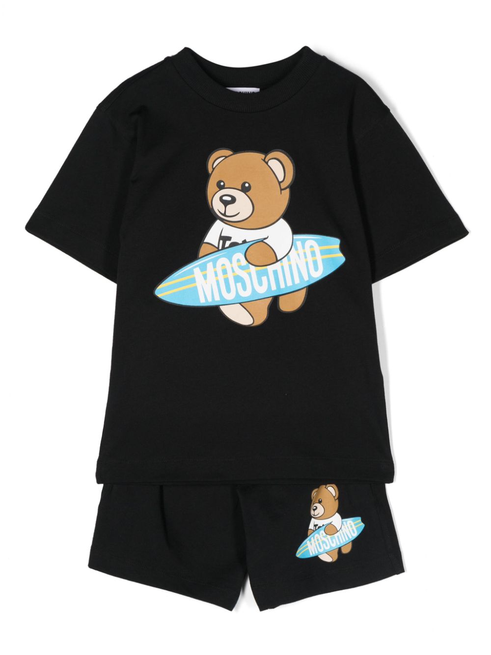 Moschino Kids Teddy Bear-print shorts set - Black von Moschino Kids