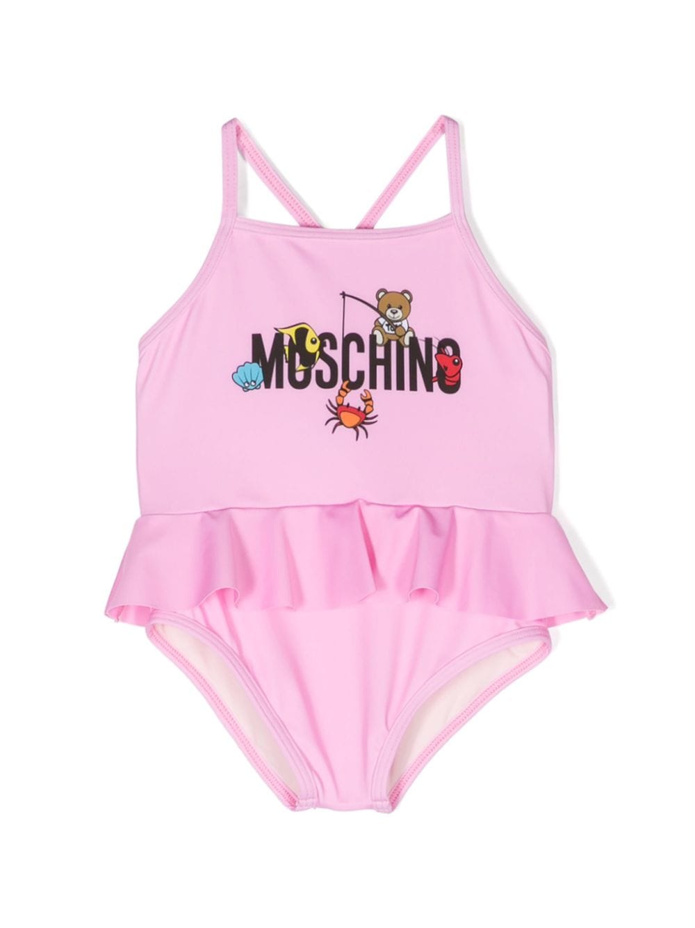 Moschino Kids Teddy Bear-print skirt swimsuit - Pink von Moschino Kids