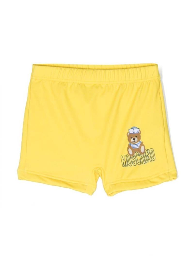 Moschino Kids Teddy Bear print swim shorts - Yellow von Moschino Kids