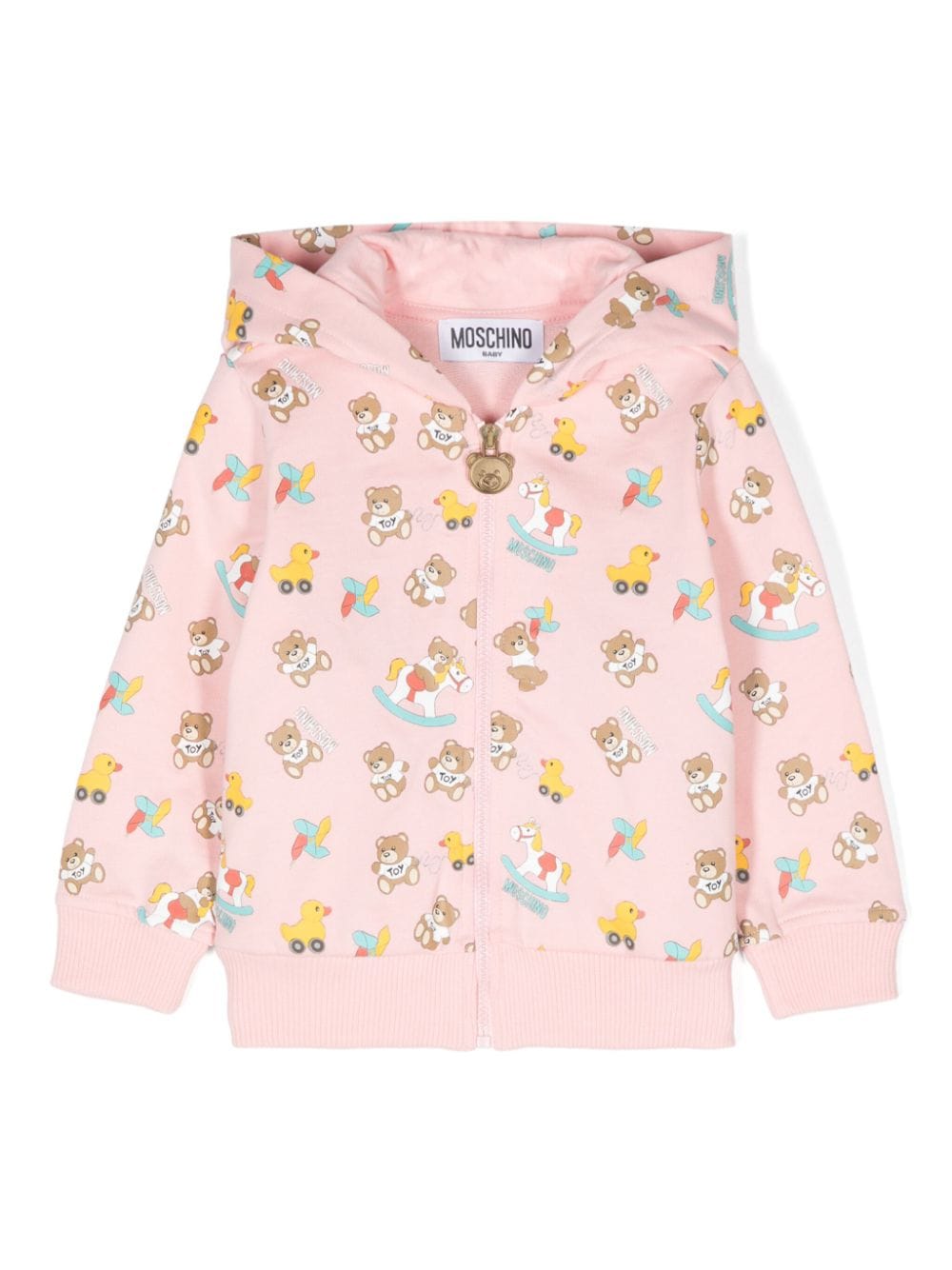 Moschino Kids Teddy Bear-print zip-up hoodie - Pink von Moschino Kids