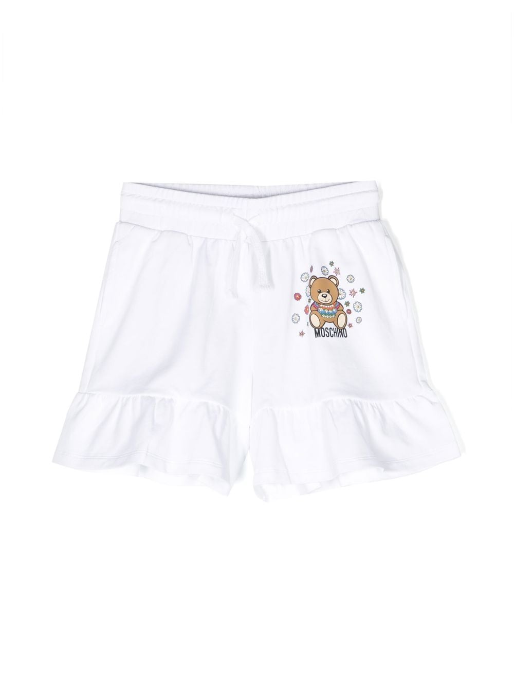 Moschino Kids Teddy Bear ruffle shorts - White von Moschino Kids