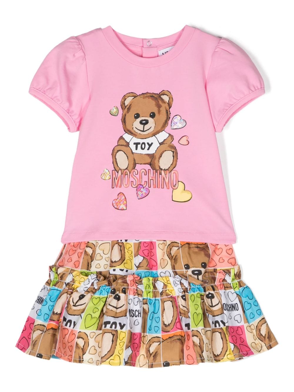 Moschino Kids Teddy Bear skirt set (set of two) - Pink von Moschino Kids