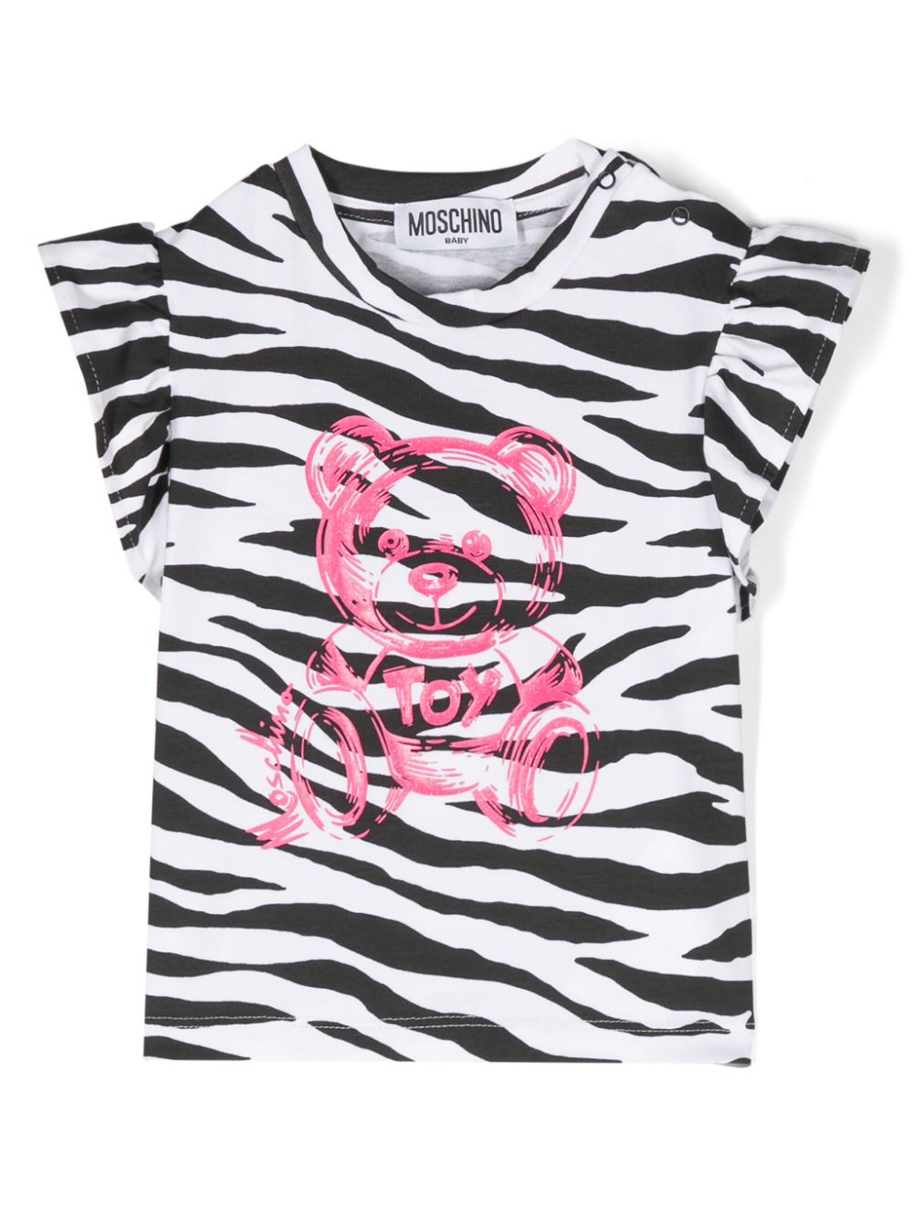 Moschino Kids Teddy Bear zebra-print T-shirt - White von Moschino Kids