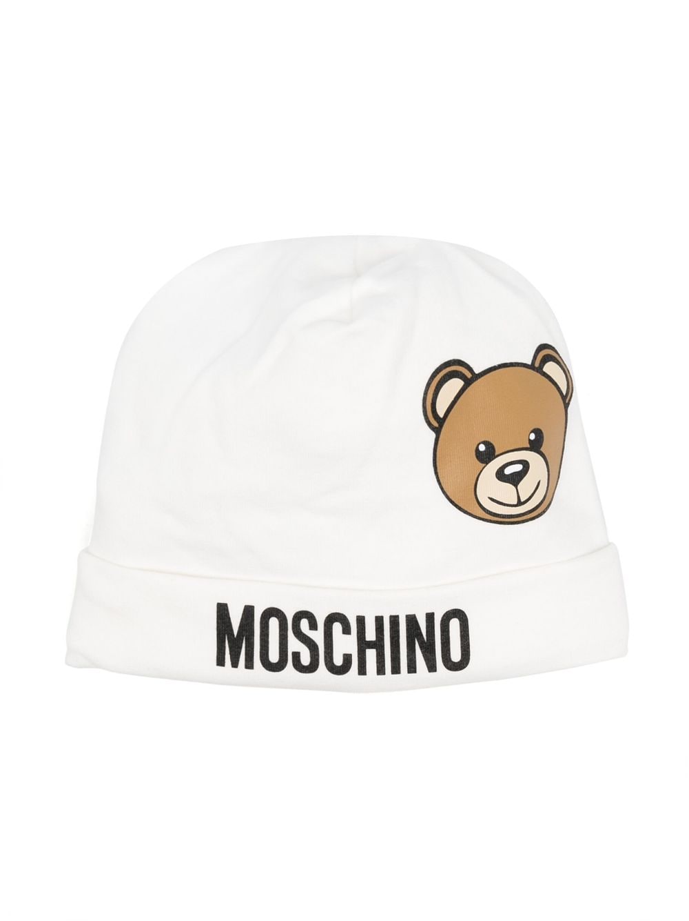 Moschino Kids Teddy bear cotton beanie - White von Moschino Kids