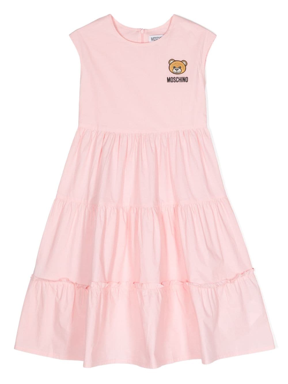 Moschino Kids Teddy-bear embroidered dress - Pink von Moschino Kids