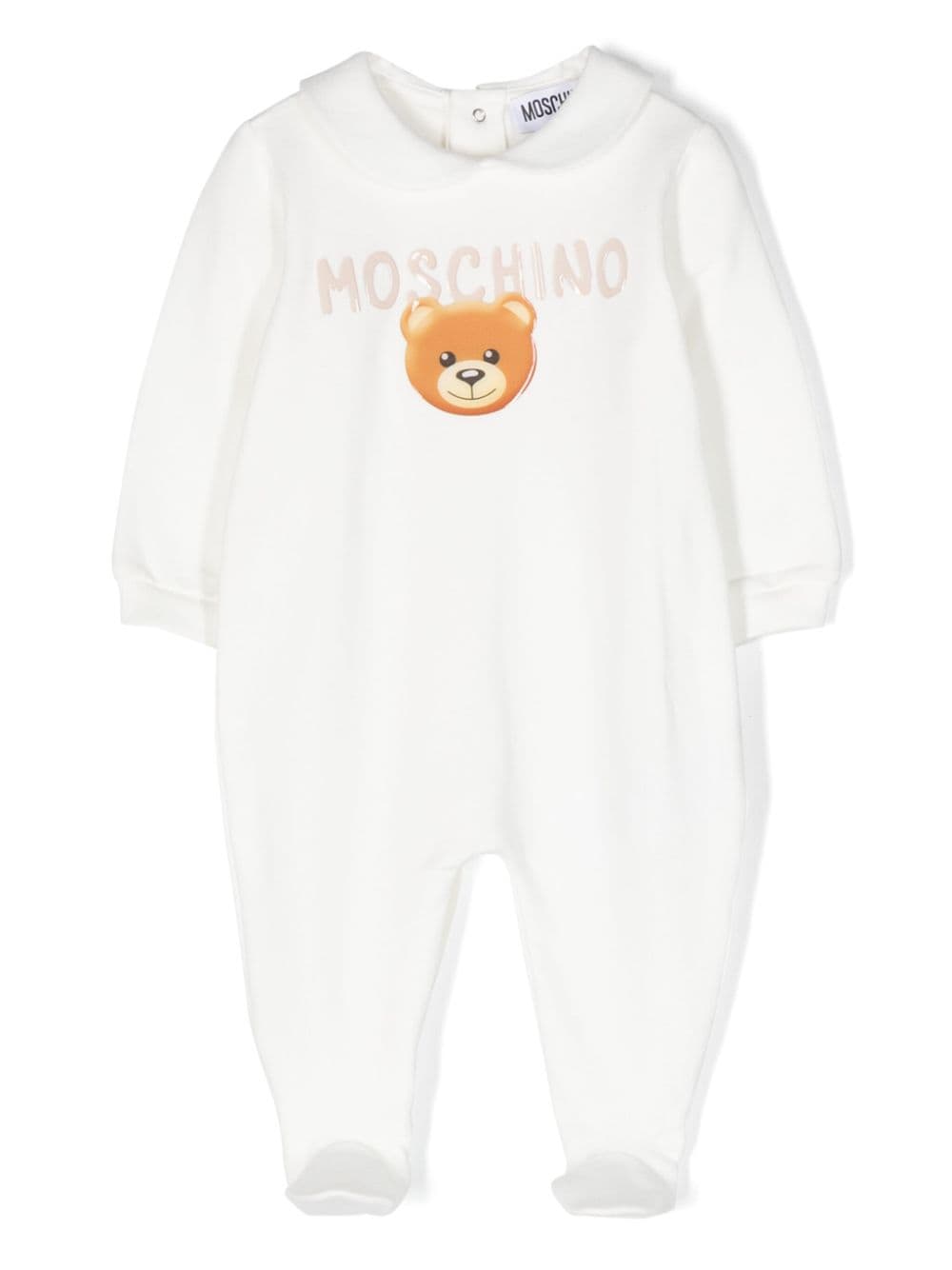 Moschino Kids Teddy logo-embossed stretch-cotton pyjamas - White von Moschino Kids