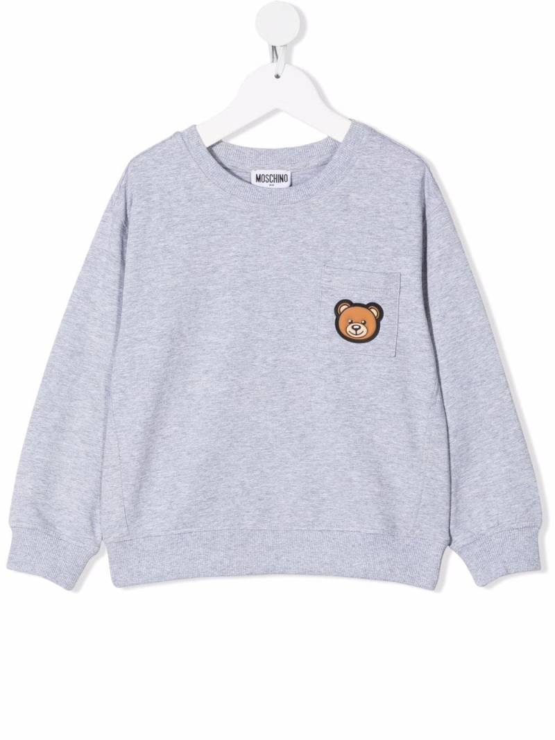 Moschino Kids Toy-Bear pocket jumper - Grey von Moschino Kids