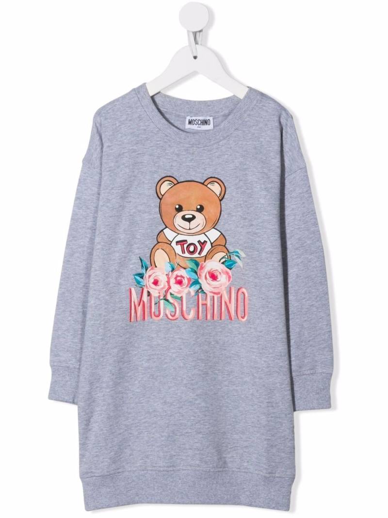Moschino Kids Toy Bear print dress - Grey von Moschino Kids