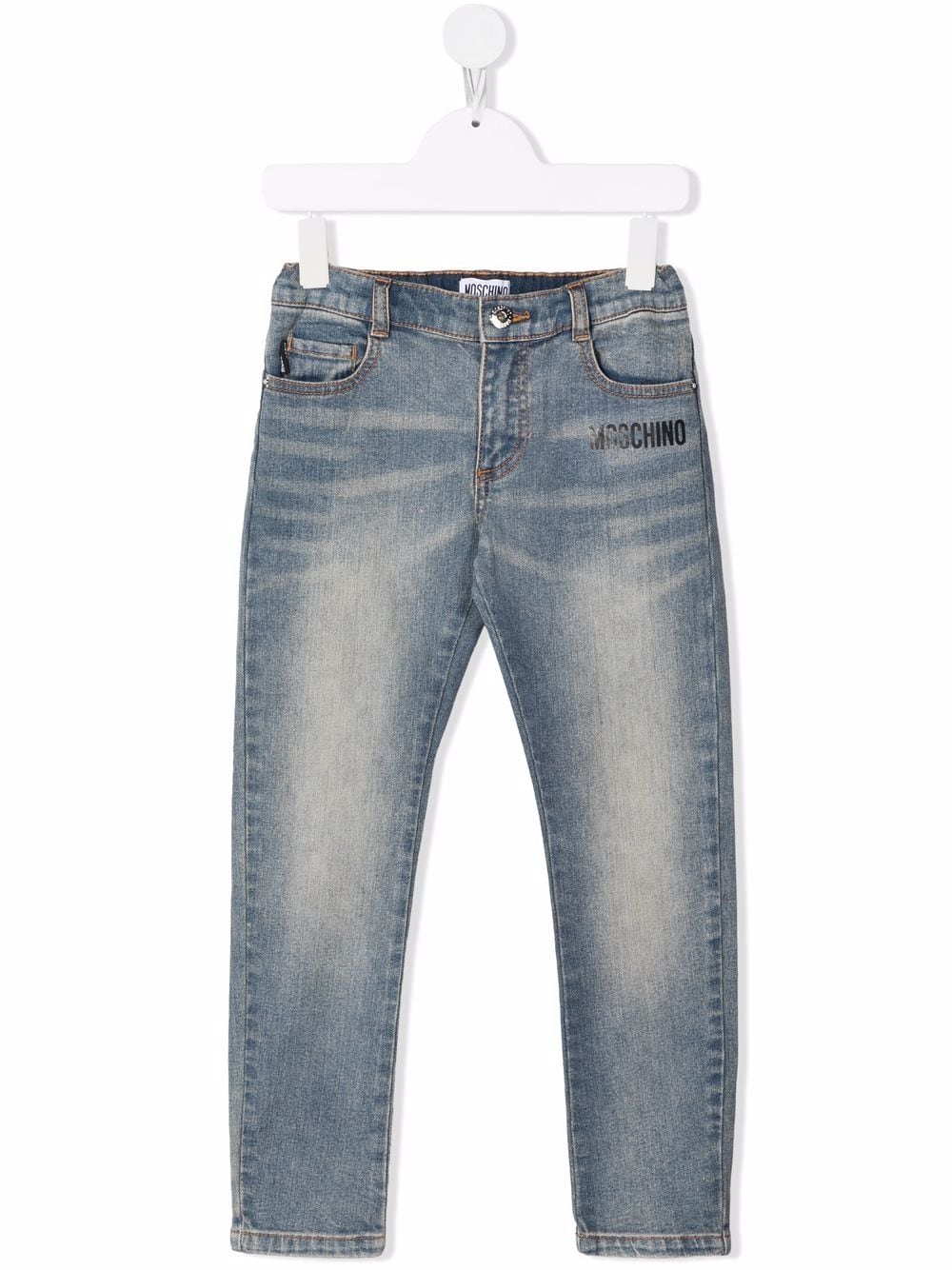 Moschino Kids Toy Bear slim-cut jeans - Blue von Moschino Kids