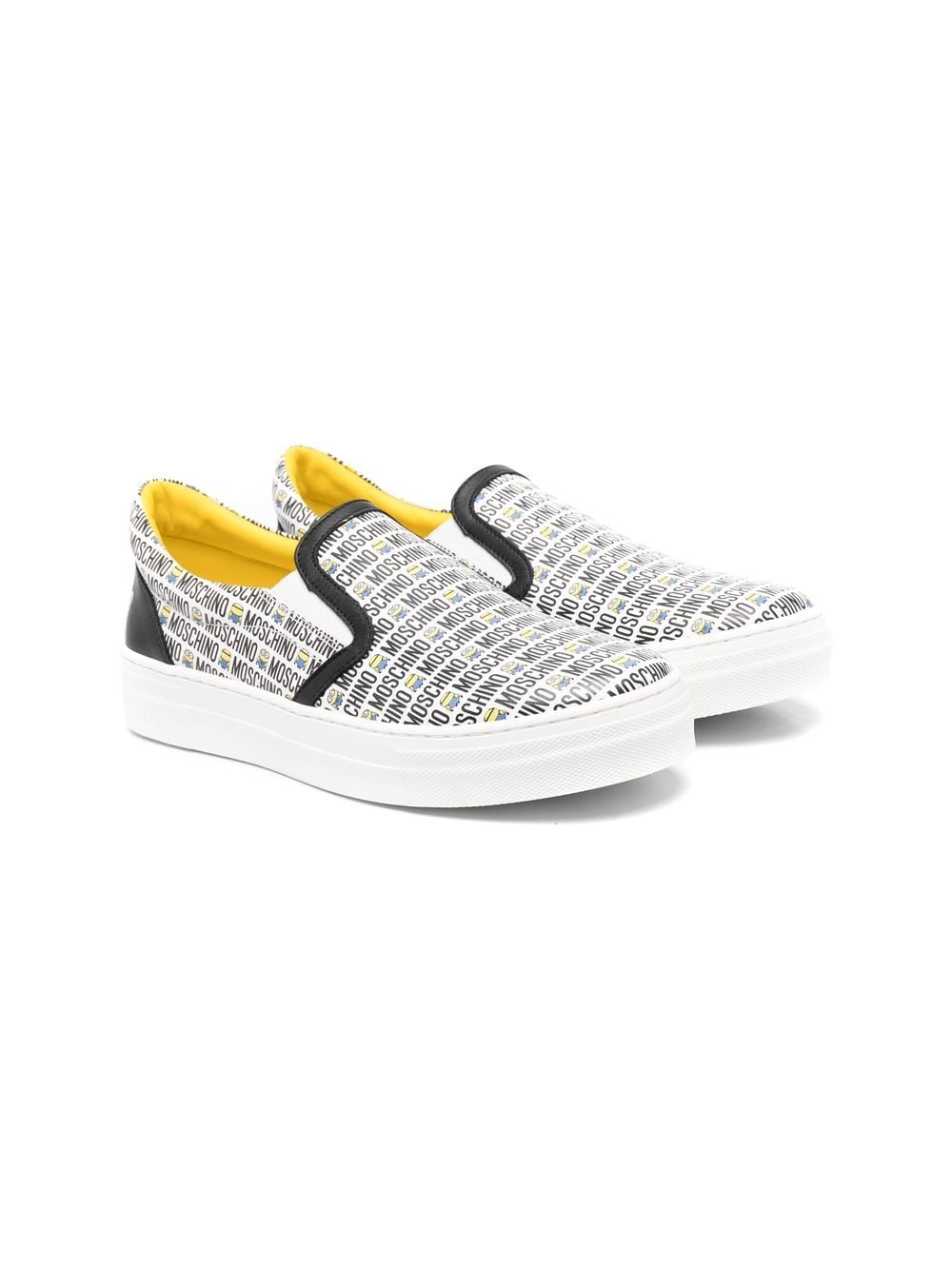 Moschino Kids all-over logo print sneakers - White von Moschino Kids