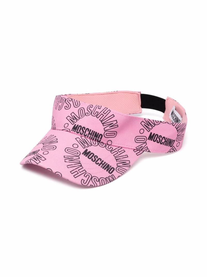 Moschino Kids all-over logo print sun visor - Pink von Moschino Kids