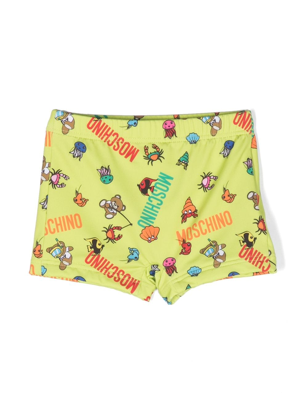 Moschino Kids animals logo-print swim shorts - Green von Moschino Kids