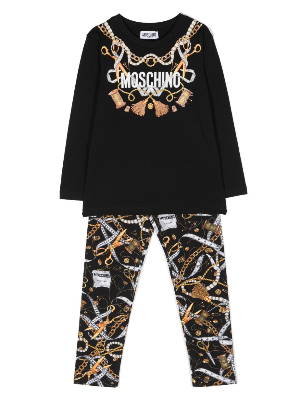 Moschino Kids baroque-print cotton tracksuit - Black von Moschino Kids