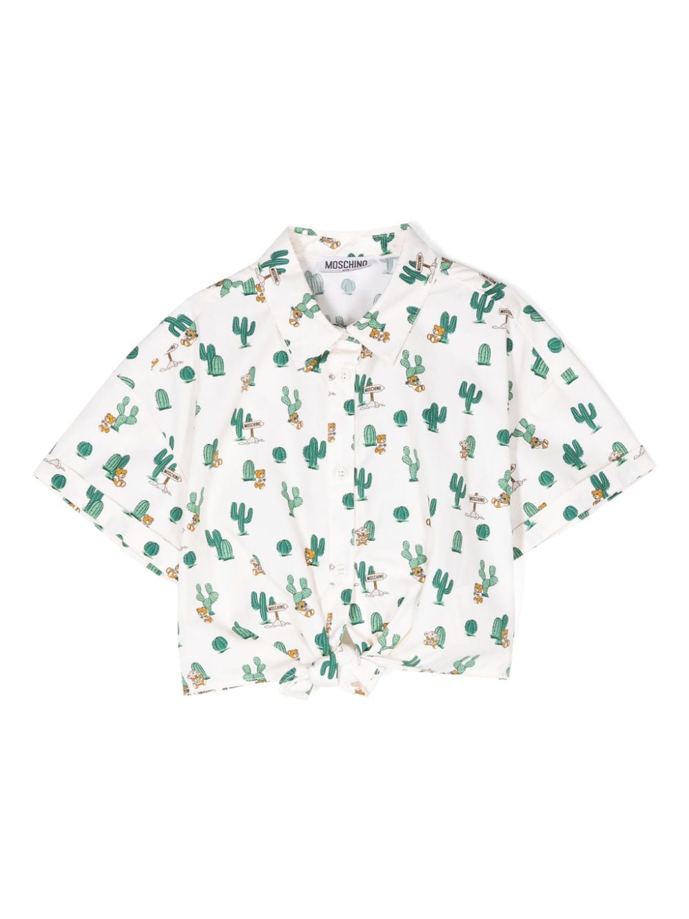 Moschino Kids cactus-print cotton shirt - Neutrals von Moschino Kids