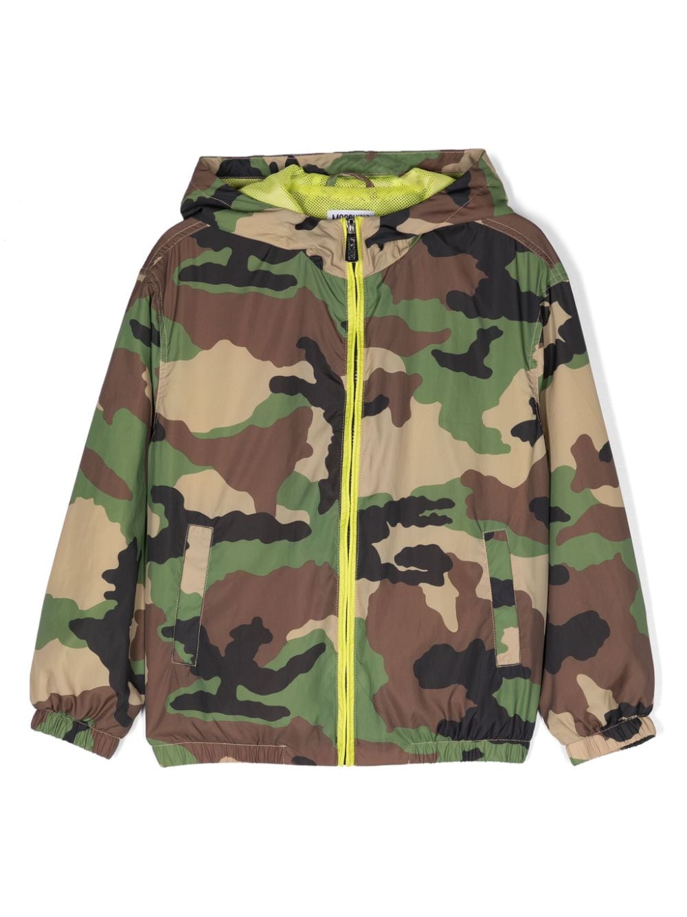 Moschino Kids camouflage-print hooded bomber jacket - Green von Moschino Kids