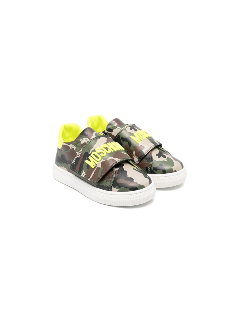 Moschino Kids camouflage-print leather sneakers - Brown von Moschino Kids