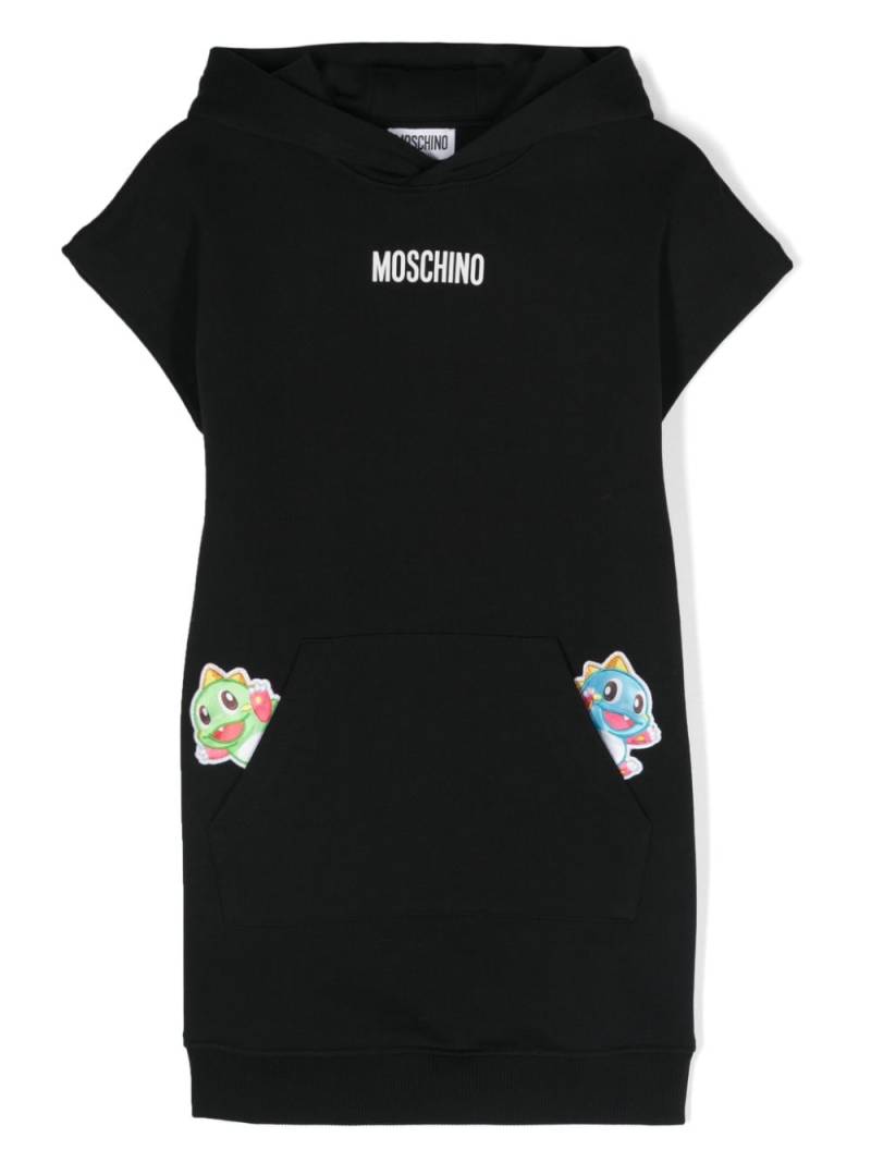 Moschino Kids cartoon-patch cotton dress - Black von Moschino Kids