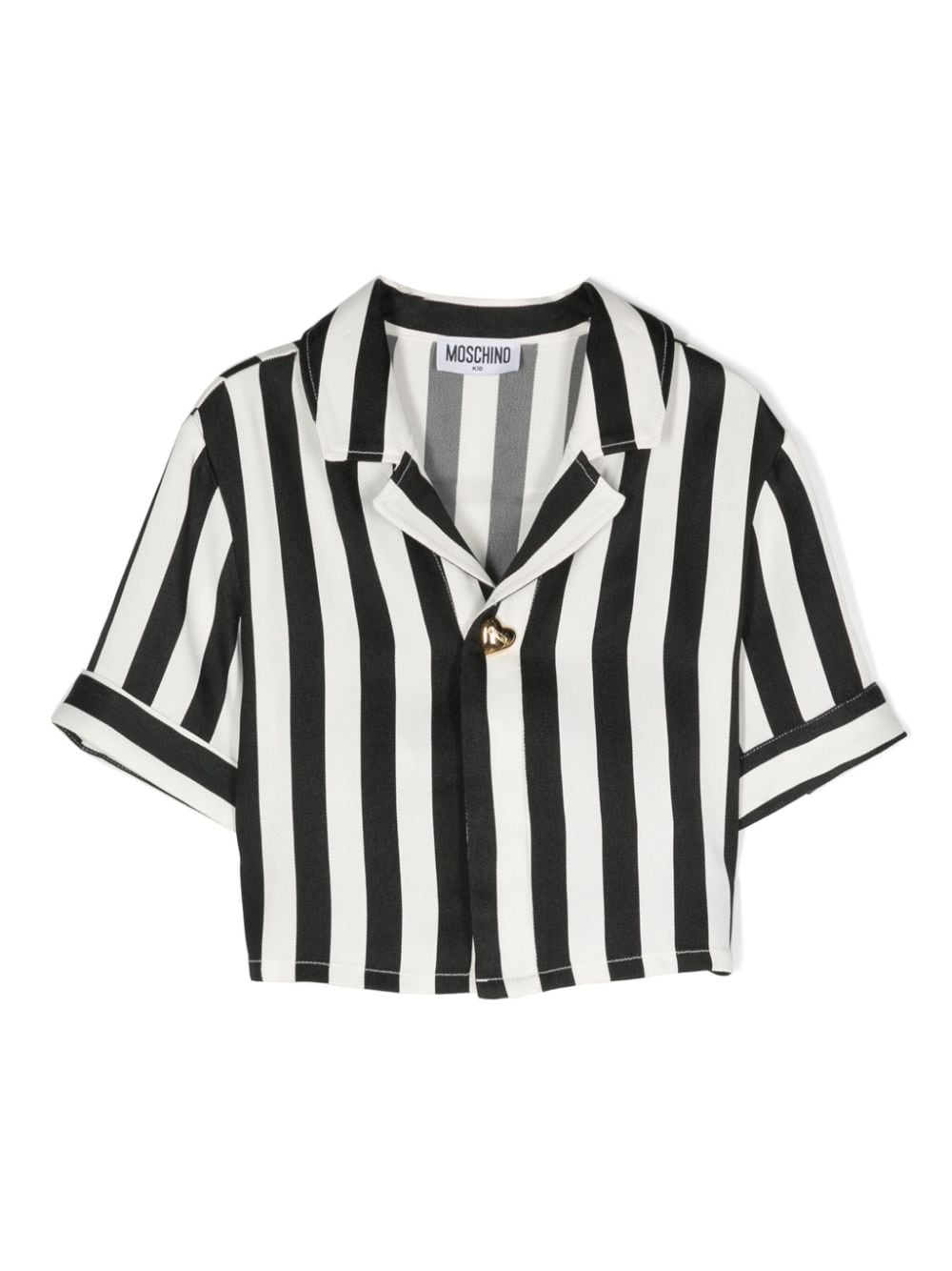 Moschino Kids cropped striped-pattern blouse - Black von Moschino Kids