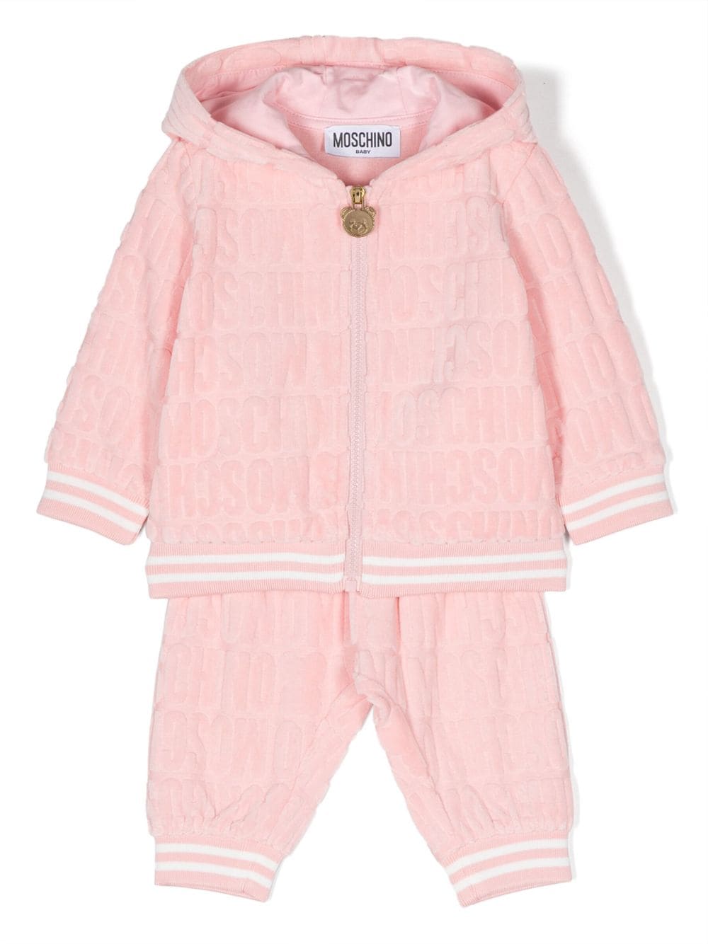 Moschino Kids embossed-logo terry-cloth tracksuit - Pink von Moschino Kids