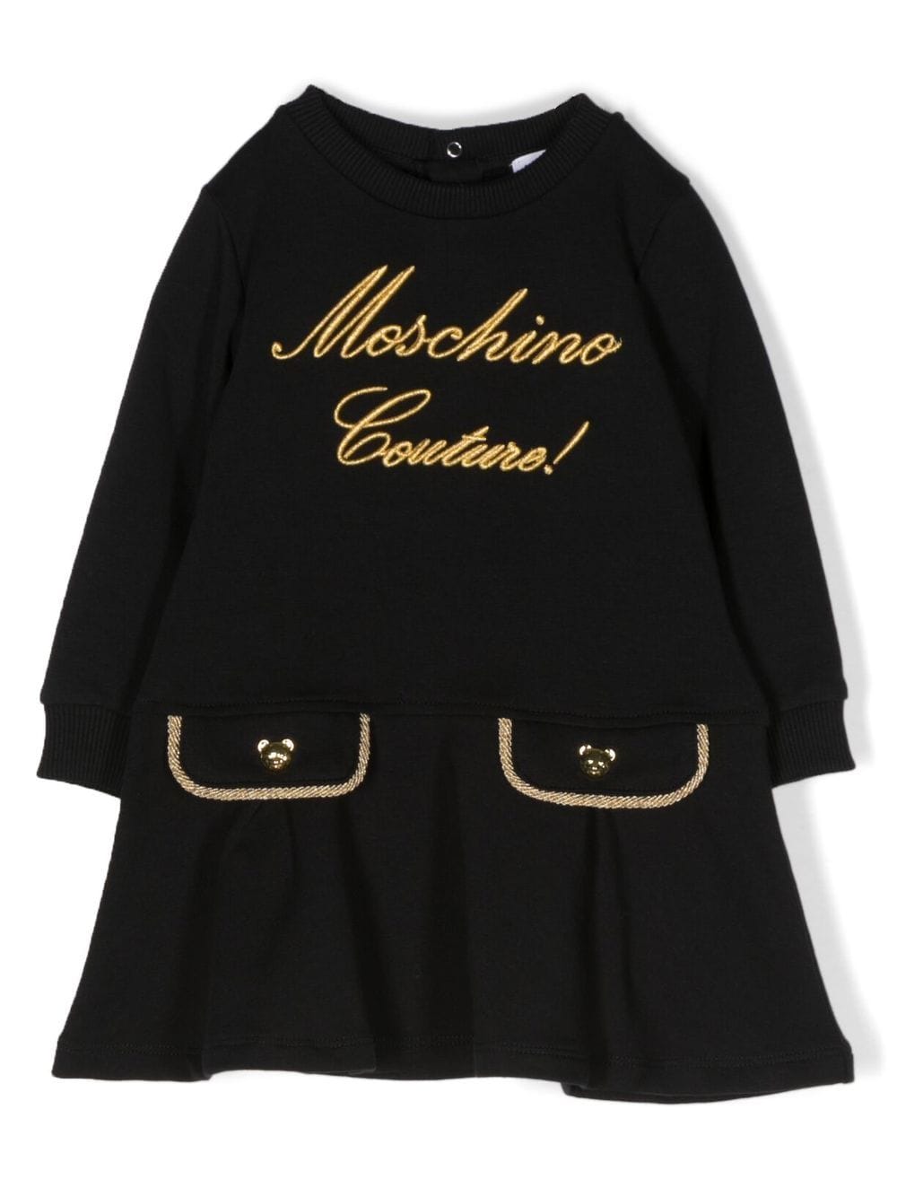 Moschino Kids embroidered faux-pockets dress - Black von Moschino Kids