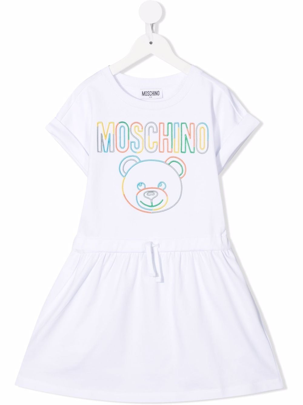 Moschino Kids embroidered-logo T-shirt dress - White von Moschino Kids