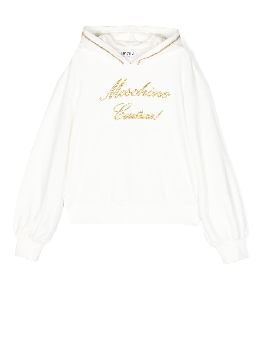 Moschino Kids embroidered-logo hoodie - White von Moschino Kids
