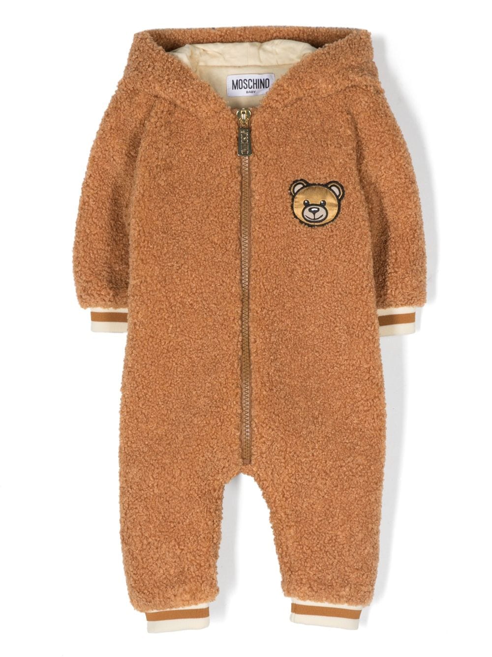 Moschino Kids faux-shearling pop-up ears pajama - Brown von Moschino Kids