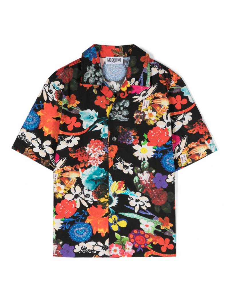 Moschino Kids floral-print cotton shirt - Black von Moschino Kids