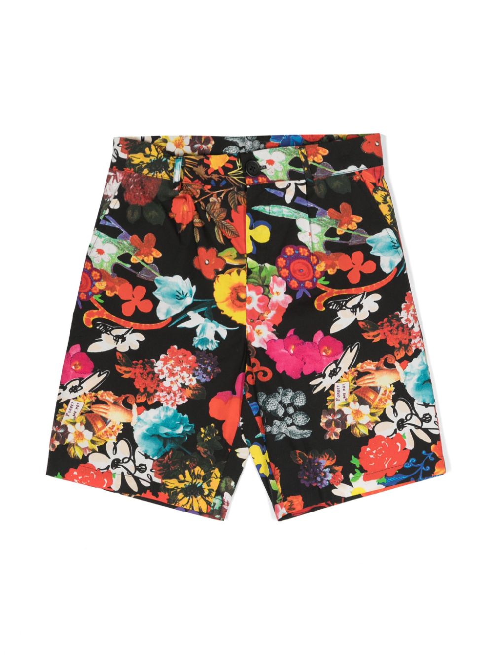 Moschino Kids floral-print cotton shorts - Black von Moschino Kids