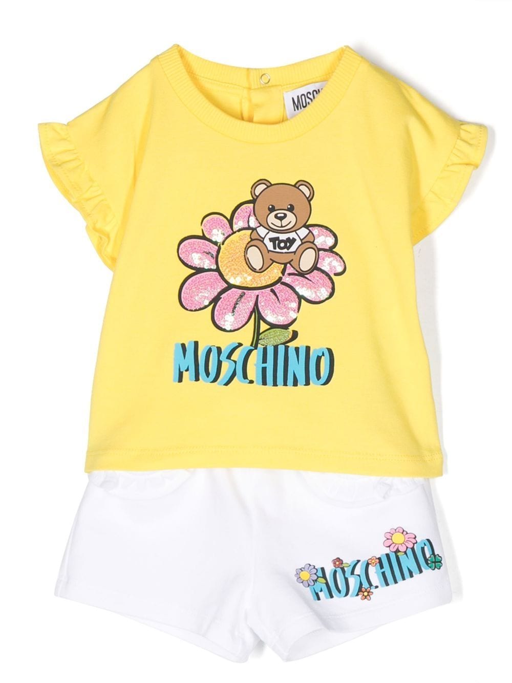 Moschino Kids flower-teddy tracksuit - Yellow von Moschino Kids