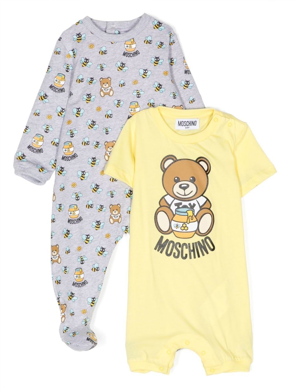 Moschino Kids Teddy-Bear babygrow set - Grey von Moschino Kids