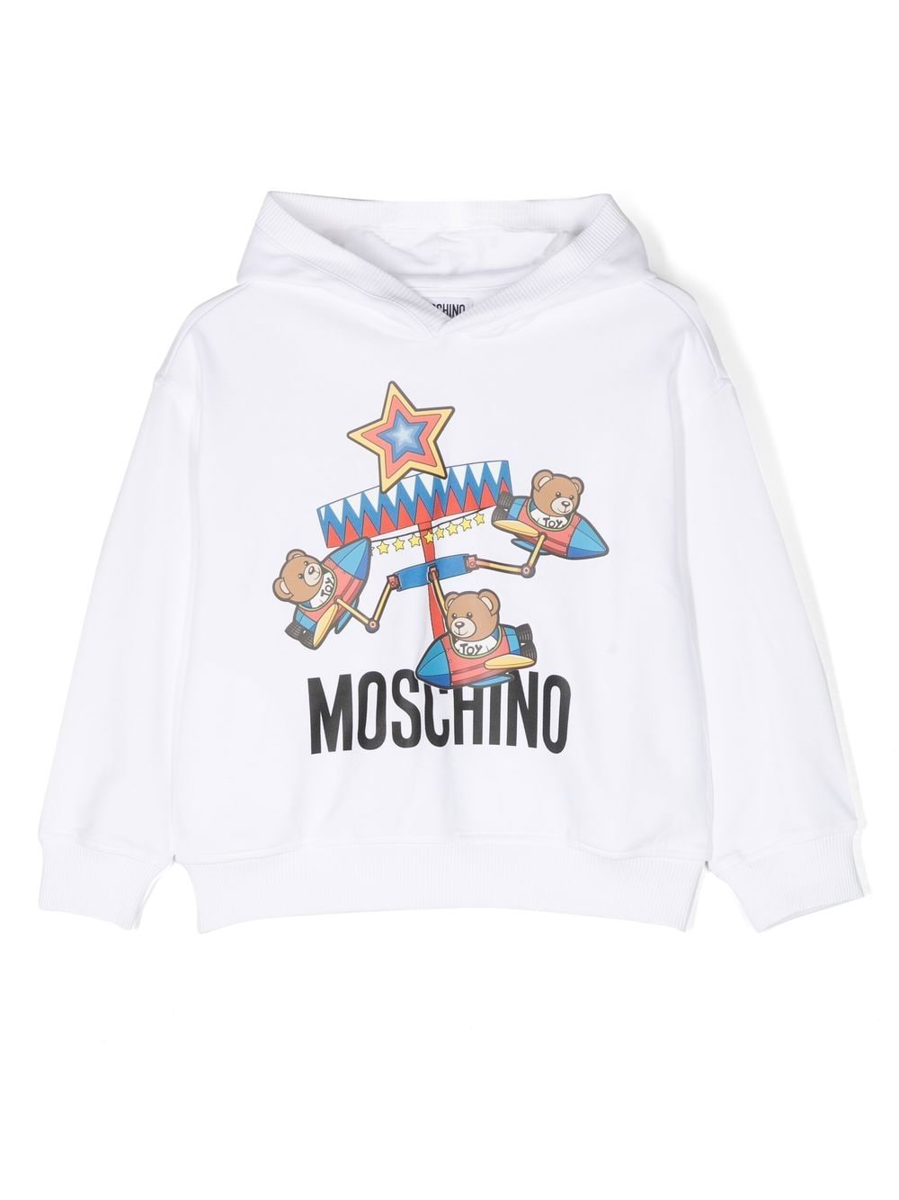 Moschino Kids graphic-print long-sleeve hoodie - White von Moschino Kids